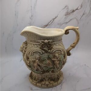 Vintage Ceramic Cherub Pitcher E191 Made In Japan